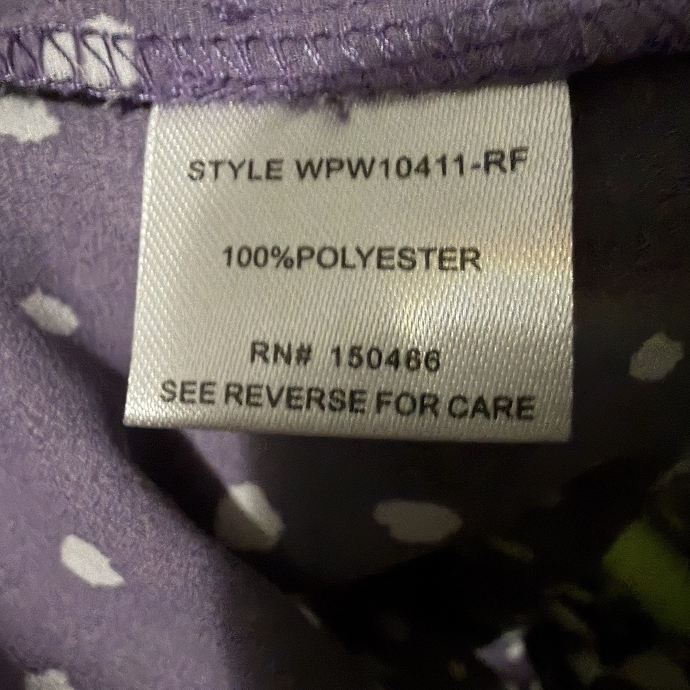 41 Hawthorne Sleeveless Top Women 2X Purple White Polka Dot Flowy Split Neck - Picture 9 of 10